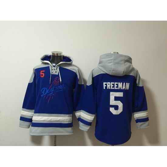 Men Los Angeles Dodgers 5 Freddie Freeman Stitched Hoodie